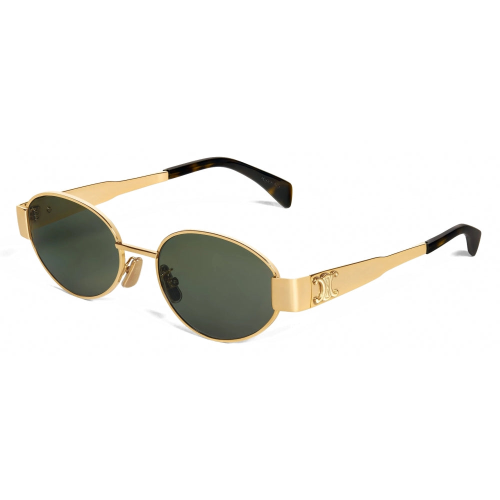 Lentes Céline Triomphe Metal 01 Gold Green