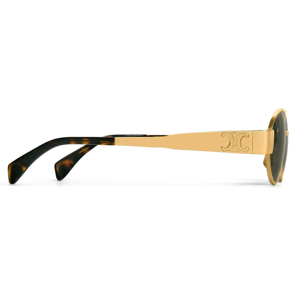 Lentes Céline Triomphe Metal 01 Gold Green
